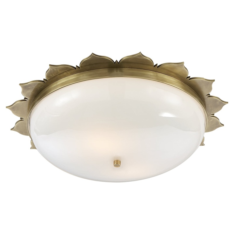 Two Light Flush Mount from the Rachel Collection in Natural Brass Finish by Visual Comfort Signature
