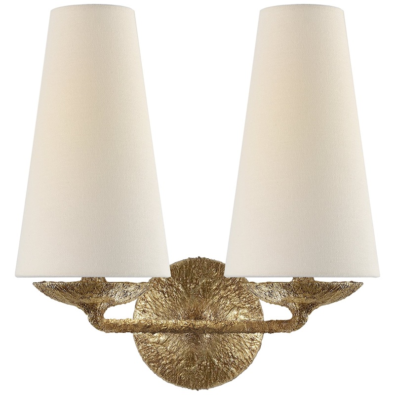 Two Light Wall Sconce from the Fontaine Collection in Gilded Plaster Finish by Visual Comfort Signature