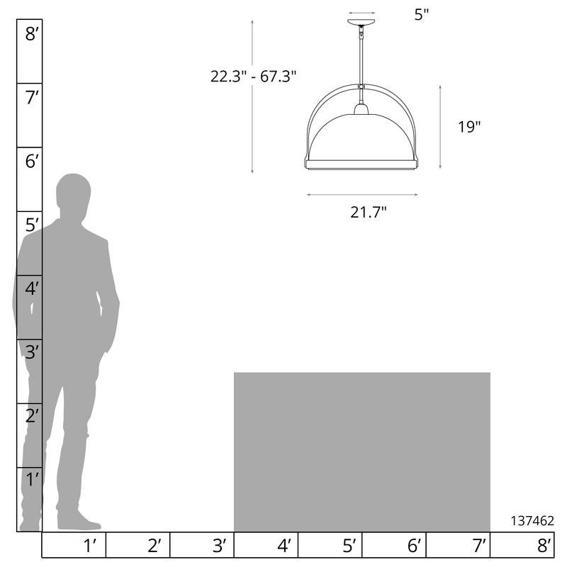 Atlas Large Pendant Natural Iron Modern Brass