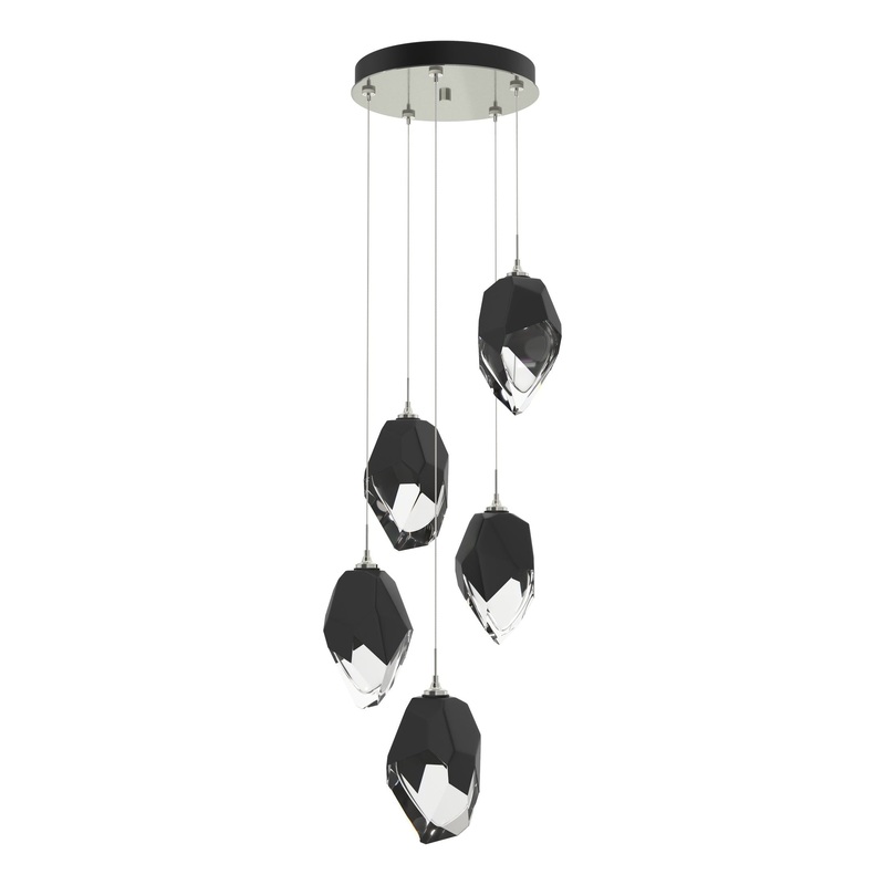 Chrysalis 5-Light Large Crystal Pendant Sterling Black Crystal (BP)