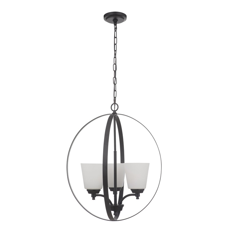 Craftmade 50233-FB-WG Tyler Three Light Foyer Pendant Flat Black (Discontinued)