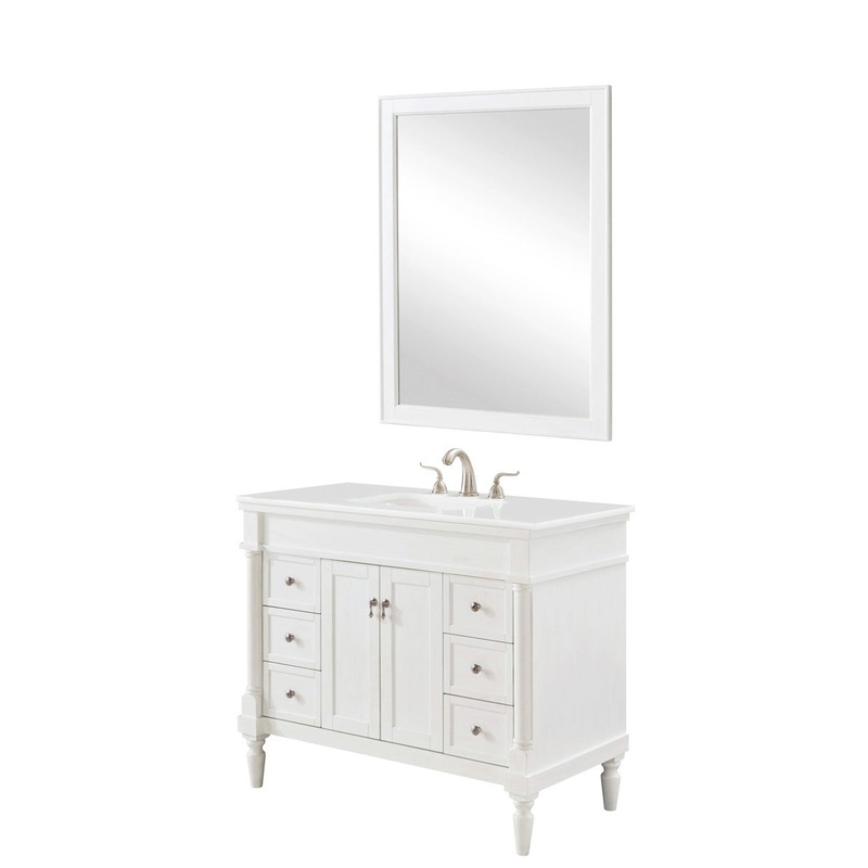 Elegant Lighting VF13042AW-VW Lexington Single Bathroom Vanity Antique White