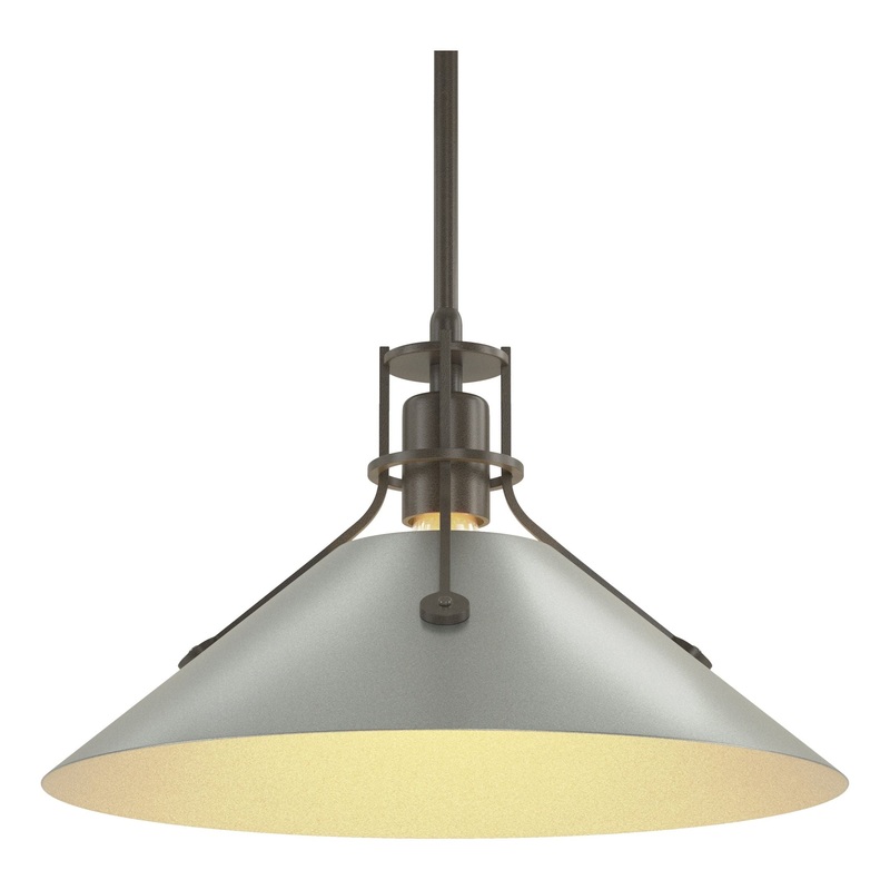 Henry Medium Steel Shade Pendant Dark Smoke Vintage Platinum