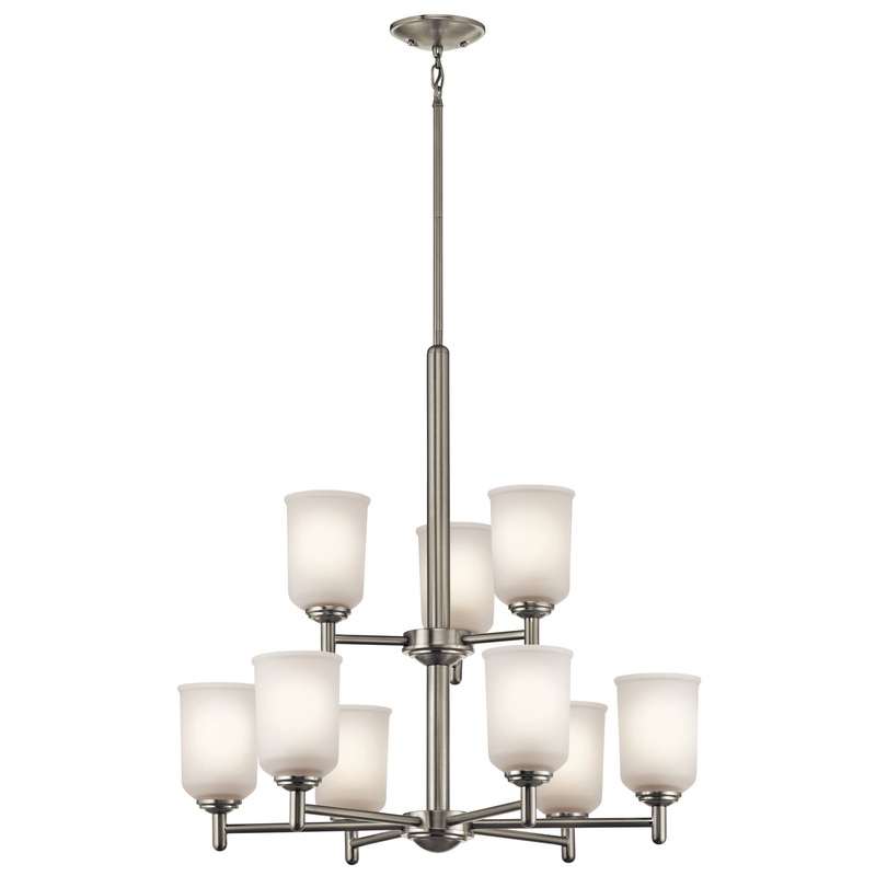 Kichler 43672NI Nine Light Chandelier, Brushed Nickel
