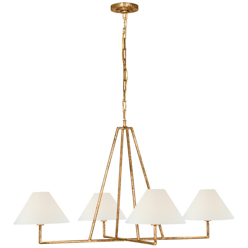 LED Chandelier from the Ashton Collection in Gilded Iron Finish by Visual Comfort Signature