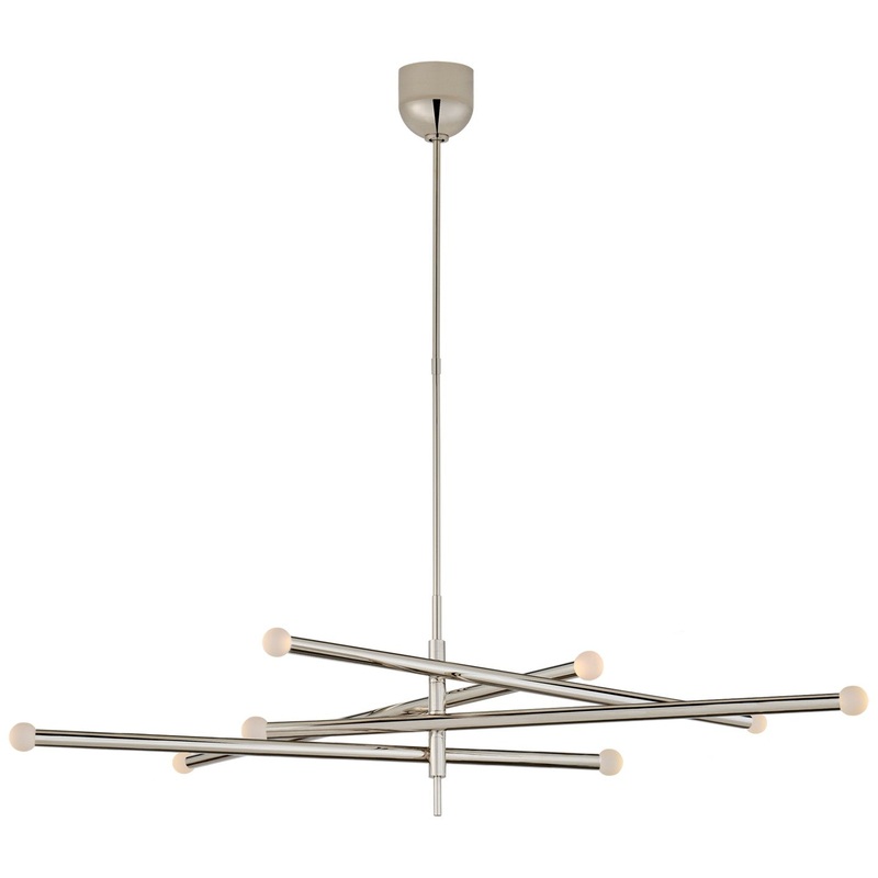 LED Chandelier from the Rousseau Collection in Polished Nickel Finish by Visual Comfort Signature