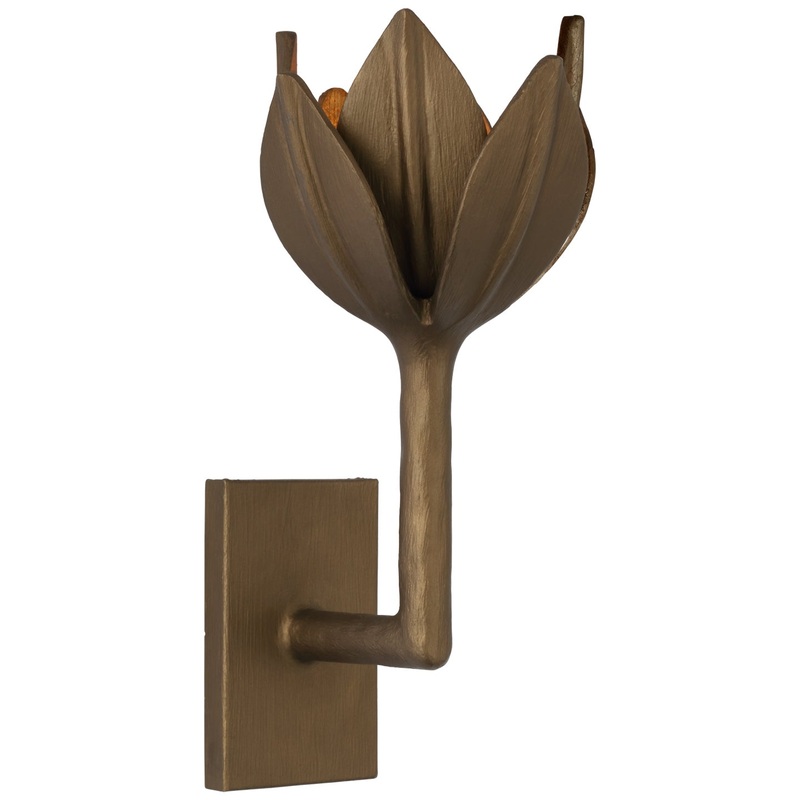 LED Wall Sconce from the Alberto Collection in Antique Bronze Leaf Finish by Visual Comfort Signature