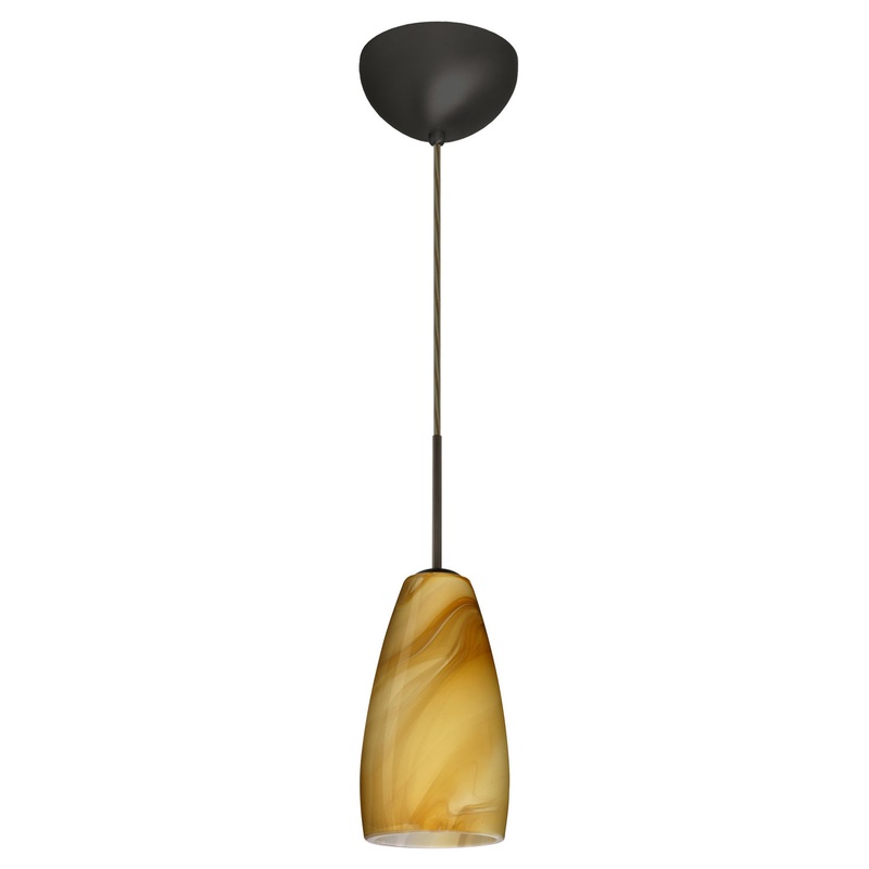 One Light Pendant from the Chrissy Collection in Bronze Finish by Besa
