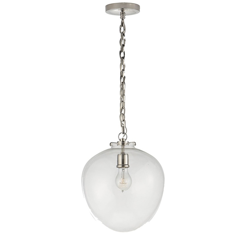 One Light Pendant from the Katie Acorn Collection in Polished Nickel Finish by Visual Comfort Signature