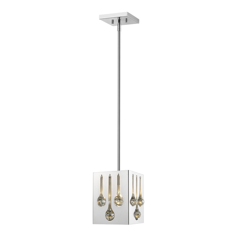 One Light Pendant from the Oberon Collection in Chrome Finish by Z-Lite