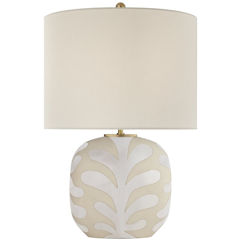 One Light Table Lamp from the Parkwood Collection in Natural Bisque And New White Finish by Visual Comfort Signature