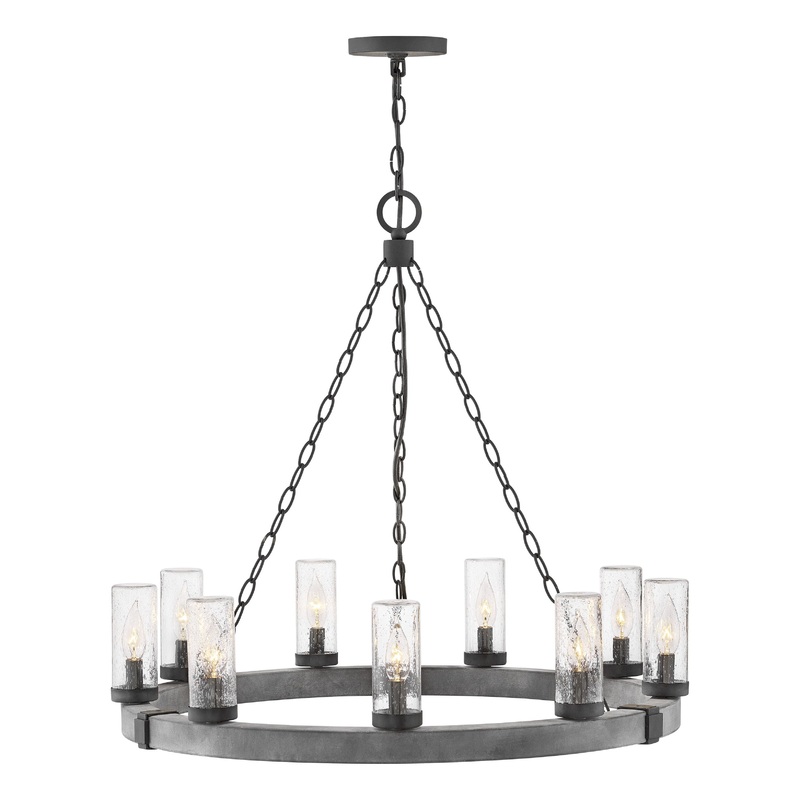 Sawyer Medium Single Tier Chandelier Aged Zinc 3.5W / 12V Bulb(s) – Included