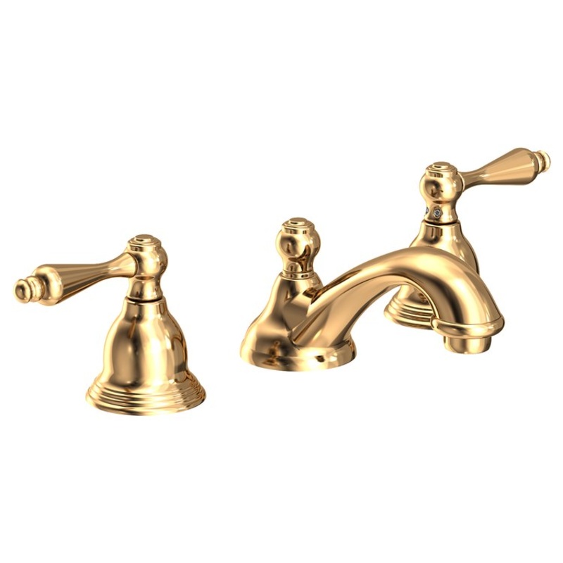 Seaport Two Handle Widespread Bathroom Faucet with Drain – Polished Brass Uncoated