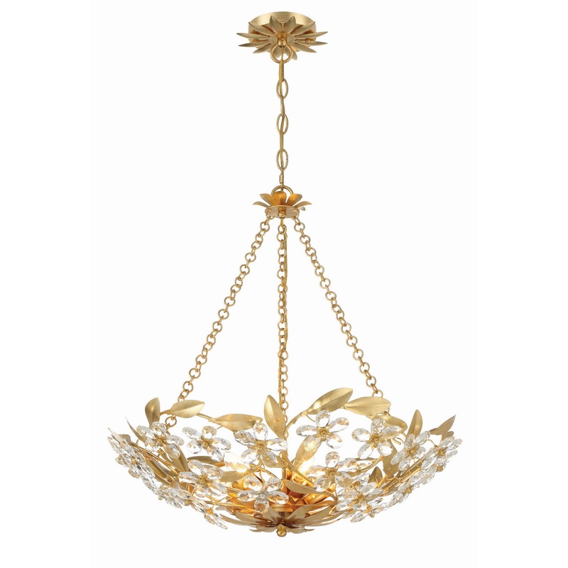 Six Light Chandelier from the Marselle Collection in Antique Gold Finish by Crystorama