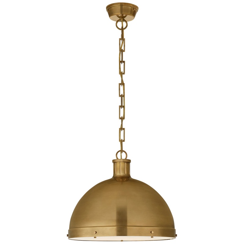 Two Light Pendant from the Hicks Collection in Hand-Rubbed Antique Brass Finish by Visual Comfort Signature