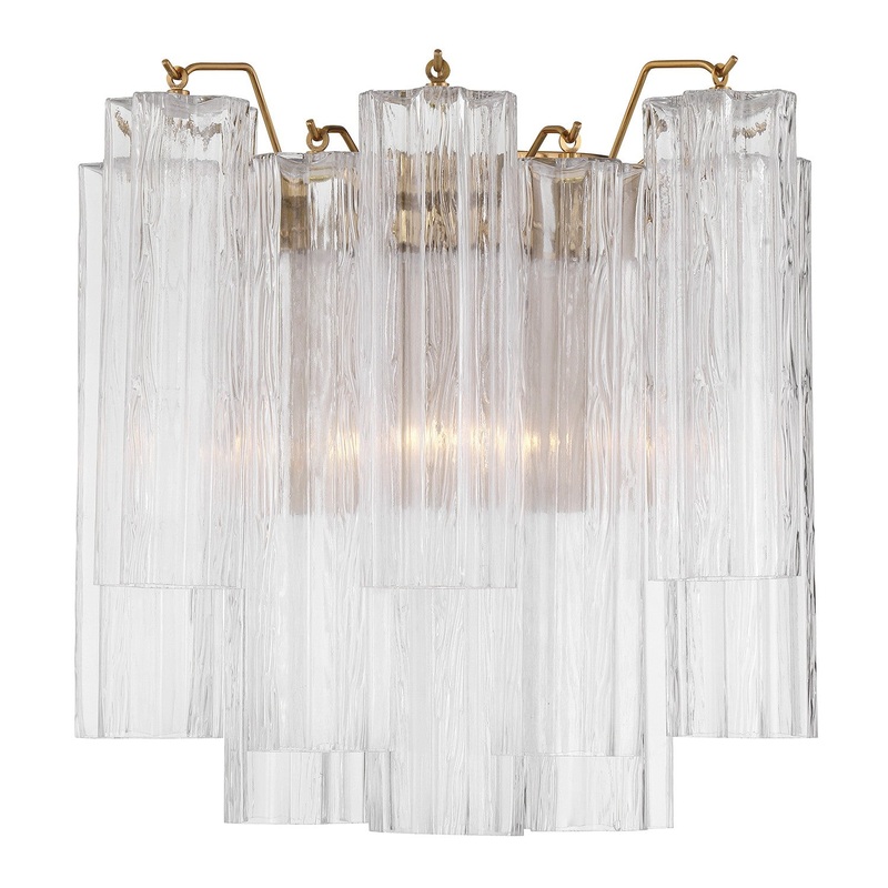 Two Light Wall Sconce from the Addis Collection in Aged Brass Finish by Crystorama