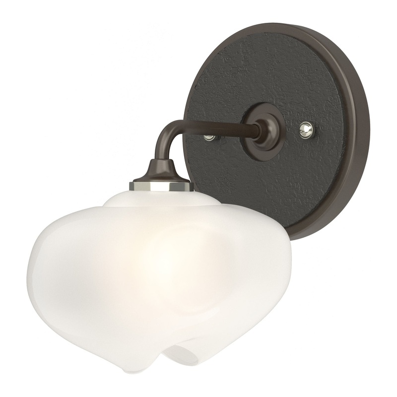 Ume 1-Light Curved Arm Bath Sconce Oil Rubbed Bronze Black