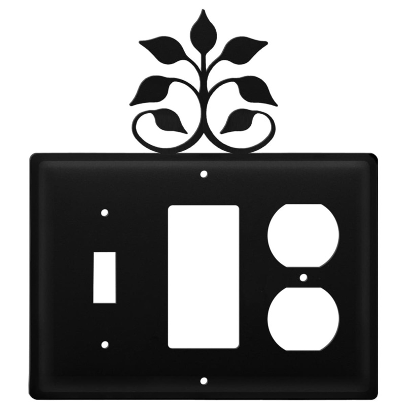 Village Wrought Iron ESGO-109 Triple Leaf Fan Single Switch GFI and Outlet Cover CUSTOM Product