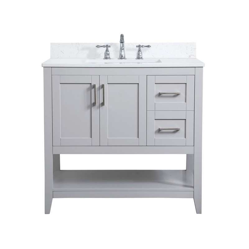 Bathroom Vanity Set from the Aubrey Collection in Grey Finish by Elegant Lighting