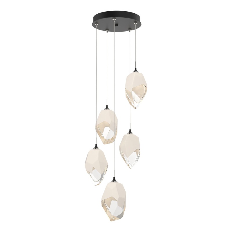 Chrysalis 5-Light Large Crystal Pendant Black White Crystal (WP)