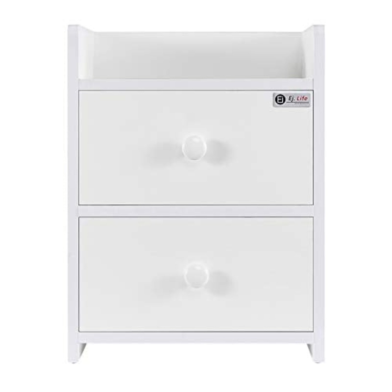 Comodino Comodino Bianco A 2 Cassetti Comodino in Legno Comodino Camera da Letto Casa