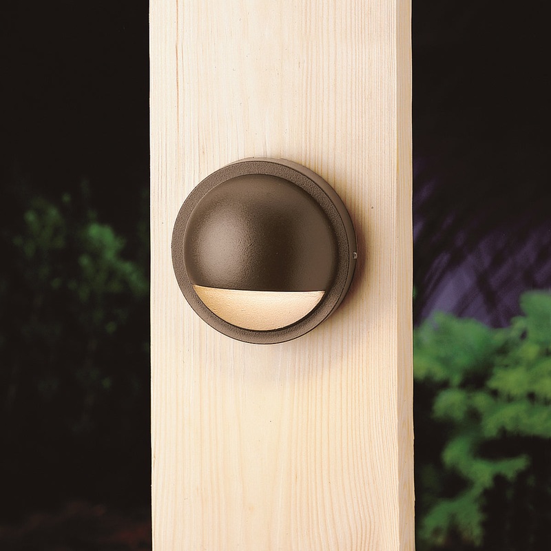 Kichler 15764AZT27R LED Deck Light, Textured Architectural Bronze