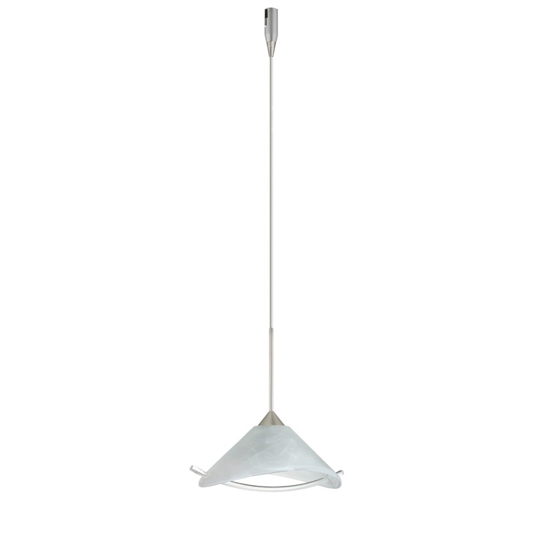 One Light Pendant from the Hoppi Collection in Satin Nickel Finish by Besa
