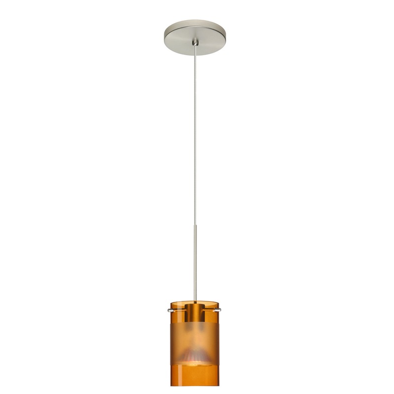 One Light Pendant from the Scope Collection in Satin Nickel Finish by Besa