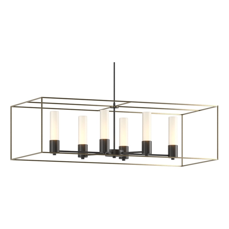 Portico Pendant Black Soft Gold Opal Glass (GG)