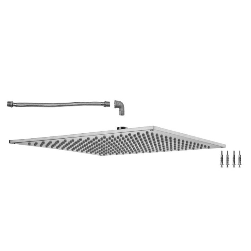 Showerhead Rain Machine 1 Function Square Flush Mount Satin Nickel 2.0 Gallons per Minute Full Rain/Easy Clean 16 Inch Long 16 Inch Wide