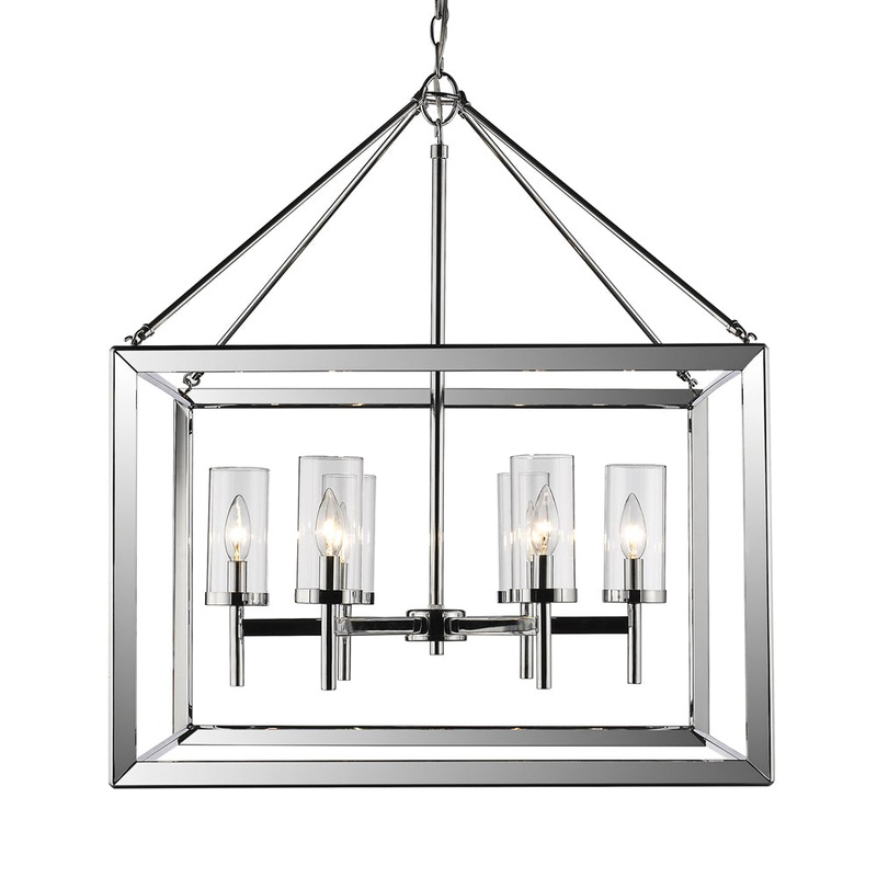 Six Light Chandelier from the Smyth CH Collection in Chrome Finish by Golden