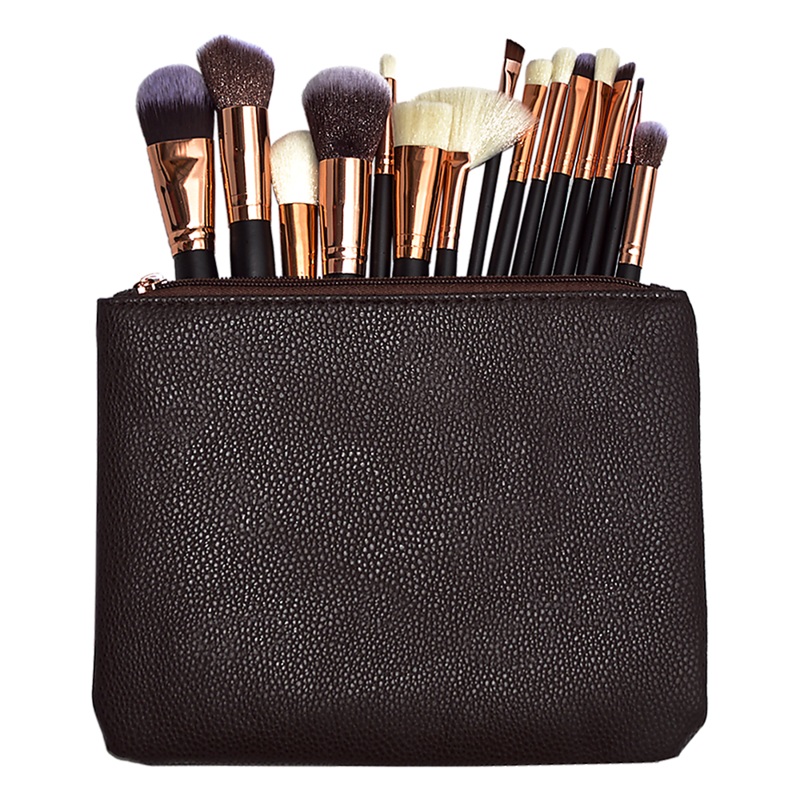 Soft 15Pcs Pro Face Powder Makeup Brushes Set Eyeshader Blending Highlight Tools