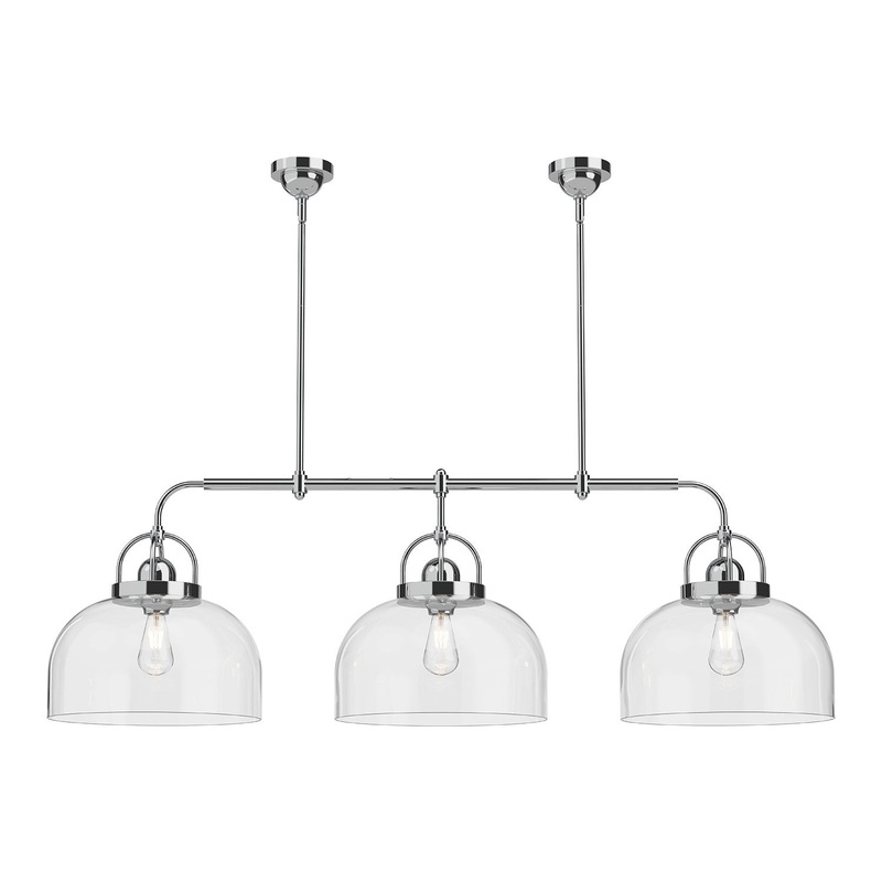 Three Light Linear Pendant from the Lancaster Collection in Aged Gold|Chrome|Matte Black Finish by Alora