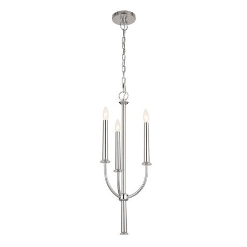 Three Light Mini Chandelier from the Florence Collection in Polished Nickel Finish by Kichler