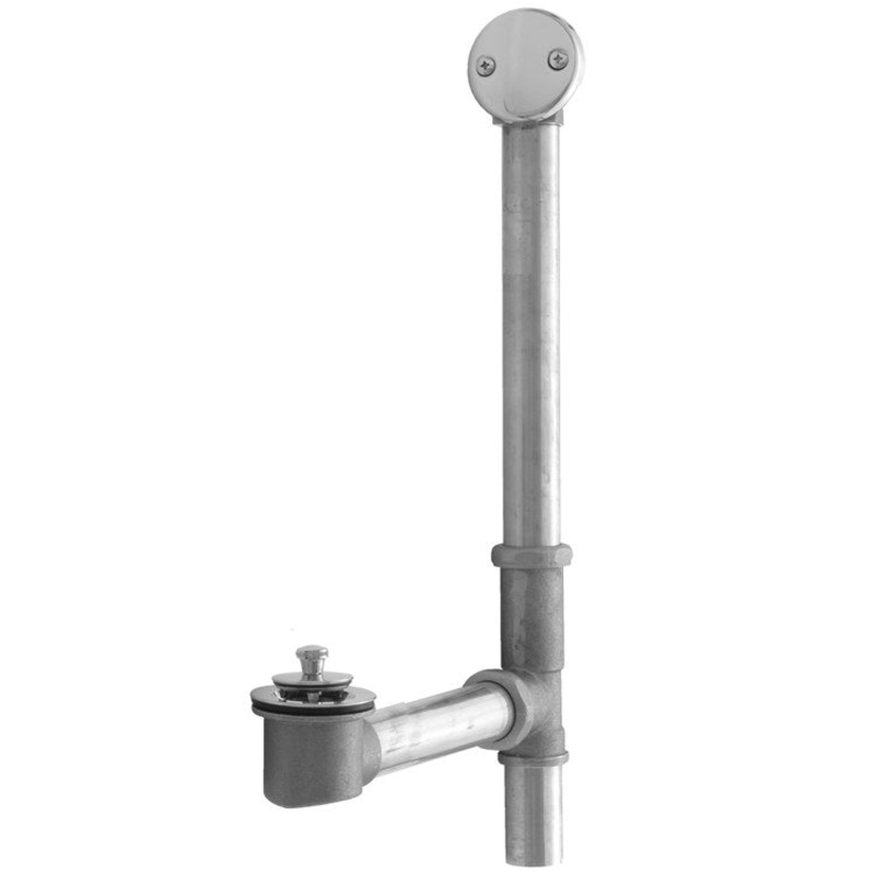 Tub Drain Bottom Outlet Lift & Turn with Faceplate 2 Hole Waste Satin Gold Fixed 1-1/2 Inch Brass 10 Inch