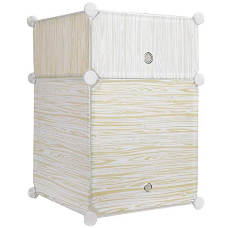 Wakauto Cassetto Com Organizer Comodino in Plastica con 2 Cassetti Armadio Cassetti Alto Com unit Stabile per Camera da Letto Ingresso Corridoio Vivaio