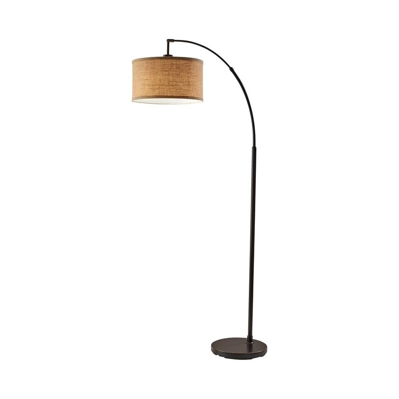 Burlap Arc Lamp Antique Bronze