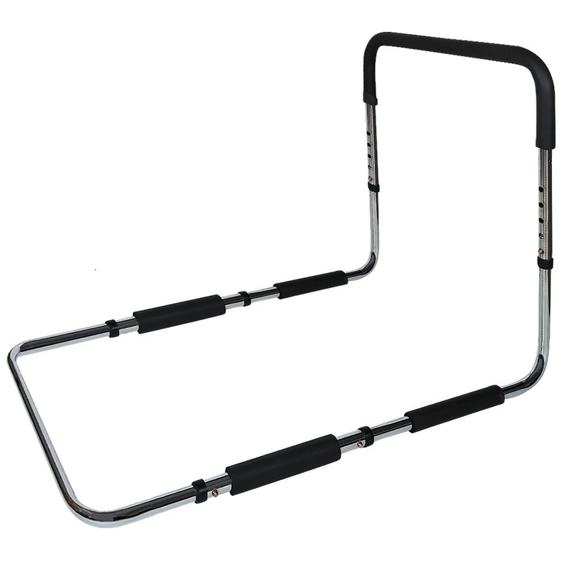 Equipmed Bed Assist Adjustable Hand Rail Support Aid for Seniors, 125kg Capacity, Bedside with Soft Grip Handle