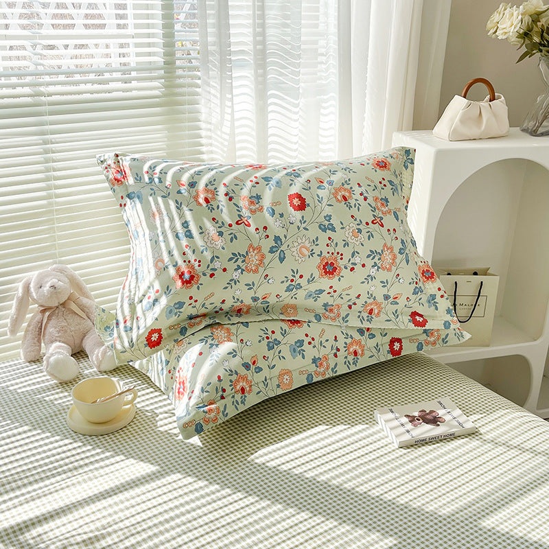 Fragrant Flowers 100% Cotton Pillowcase Set (Pack of 2) – Breathable Standard Size 48x74cm Pure Cotton Pillow Covers