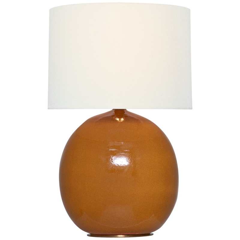 LED Table Lamp from the Sao Paulo Collection in Crackled Sienna Finish by Visual Comfort Signature