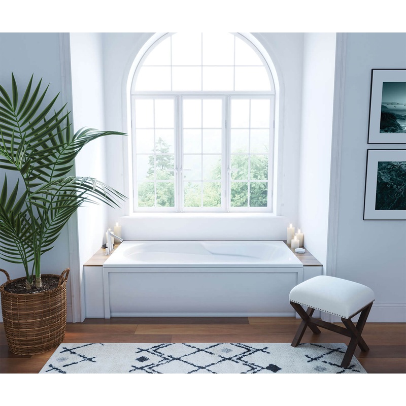 MAAX 102945-004-001-100 Baccarat 72 x 36 Acrylic Alcove End Drain Hydromax Bathtub in White