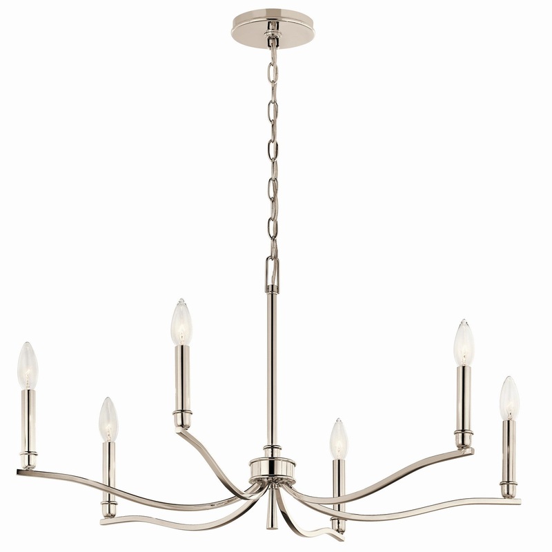 Six Light Chandelier from the Malene Collection in Polished Nickel Finish by Kichler