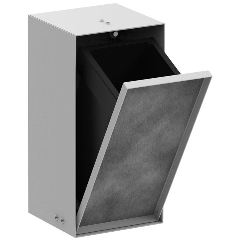 Waste Bin Xtrastoris Rock Recessed Matte White 2/3 Gallon Metal