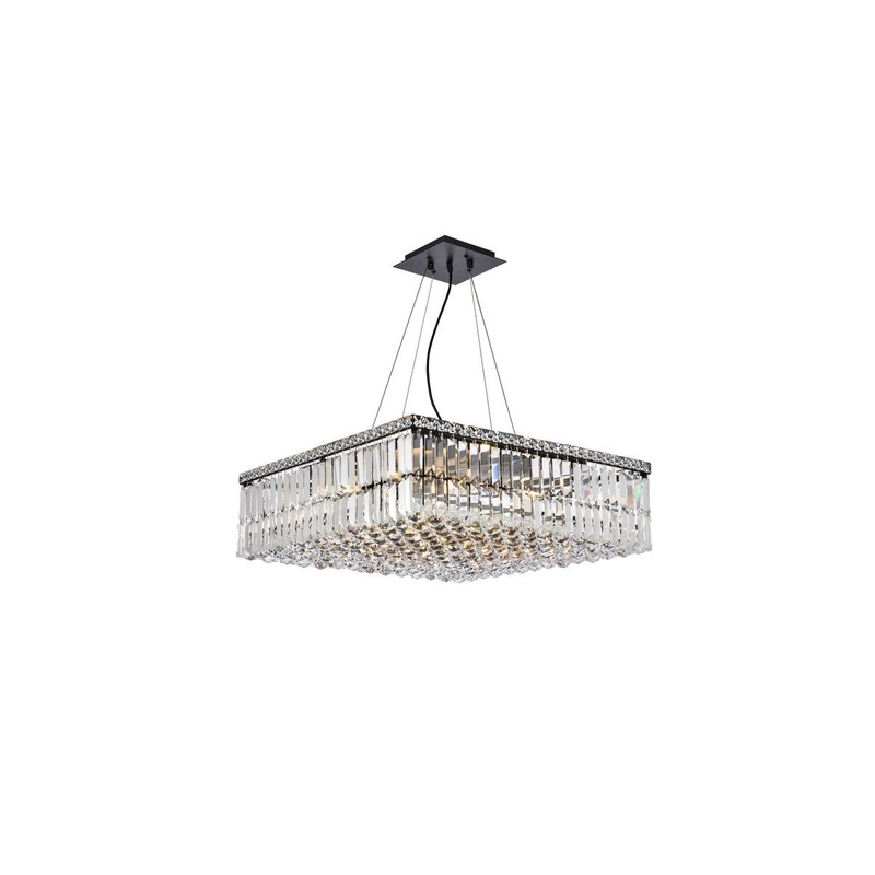 12 Light Chandelier from the Maxime Collection in Black And Clear Finish by Elegant Lighting