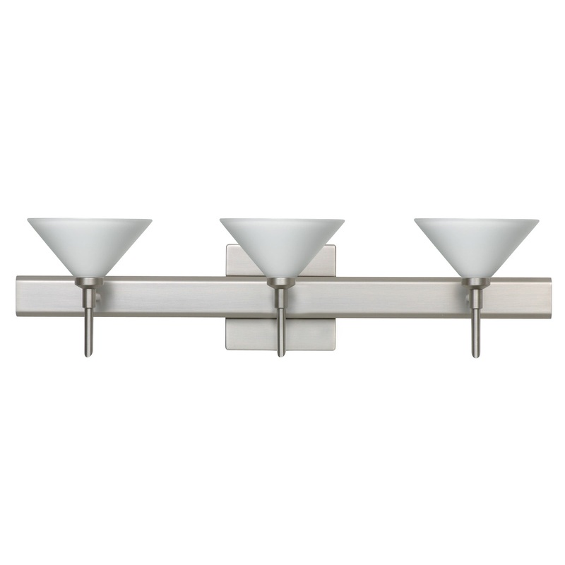 Besa 3SW-117607-SN-SQ Kona Three Light Wall Sconce Satin Nickel