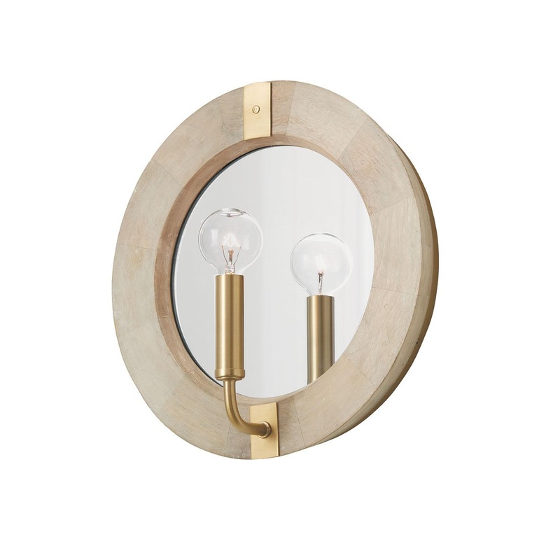 Capital Lighting 647311WS Finn 1 Light Sconce White Wash and Matte Brass