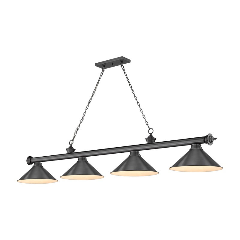Cordon 4-Light Billiard Bronze Plate Cone Bronze Plate Steel