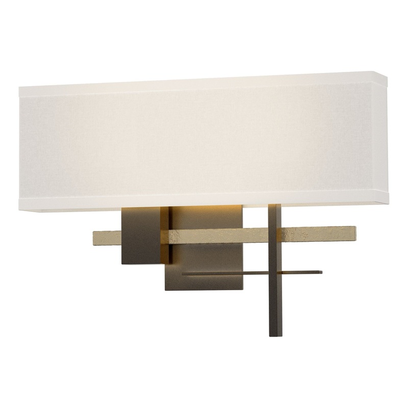 Cosmo Sconce Oil Rubbed Bronze Soft Gold Flax Shade (SE)