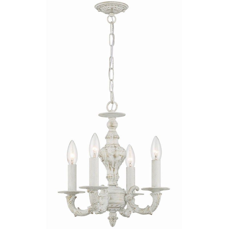 Crystorama 5124-AW Paris Market Four Light Mini Chandelier Antique White