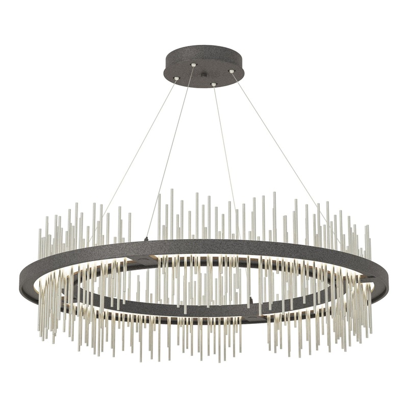Gossamer Circular LED Pendant Natural Iron Sterling